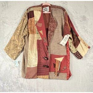 Donna Jessica Vintage Jacket Women's Sz 2 Oversized Mixed Media Artsy 80s NWT